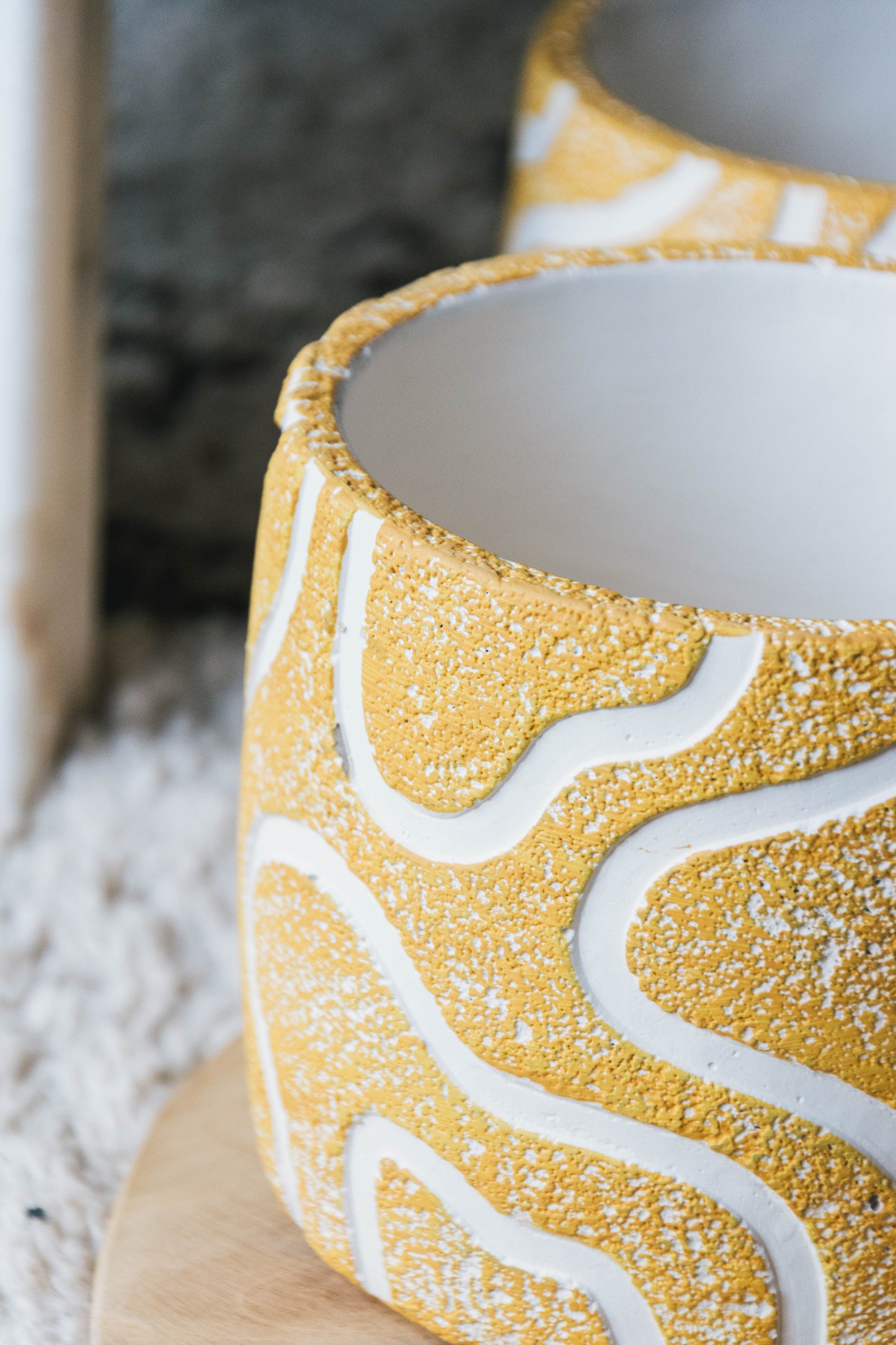 Bloempot Yellow Swirl
